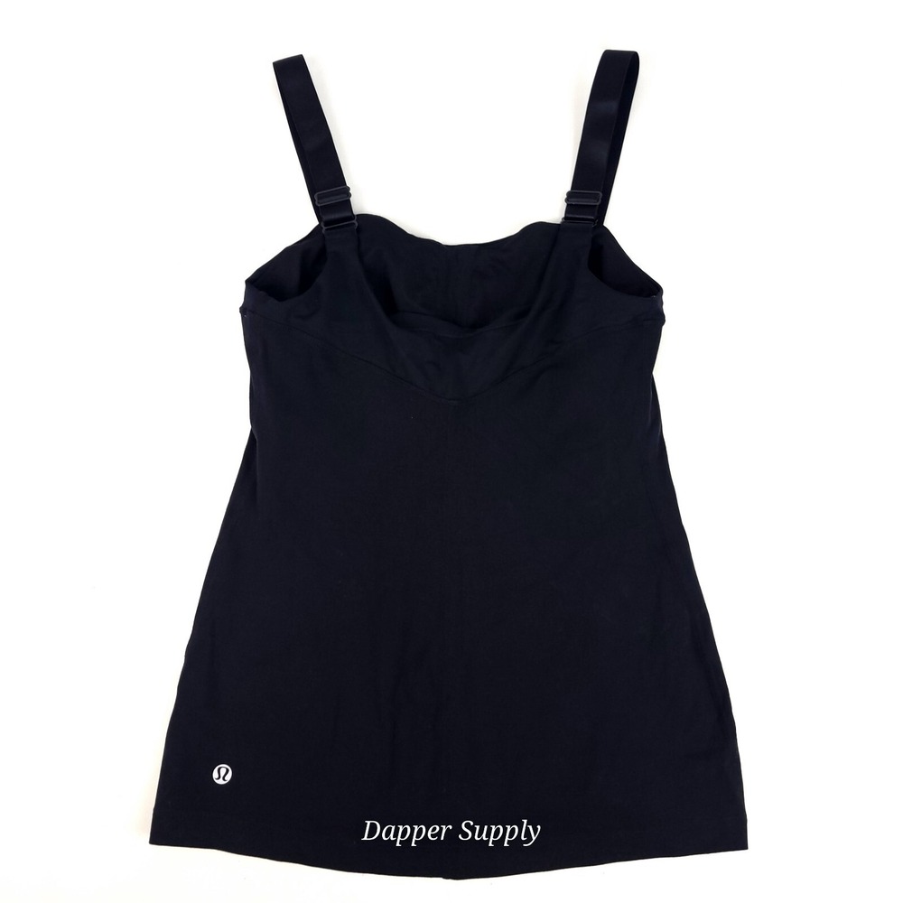 Lululemon Black Stretch Built in‎ Bra Adjustable Strap Tank Top Size 6